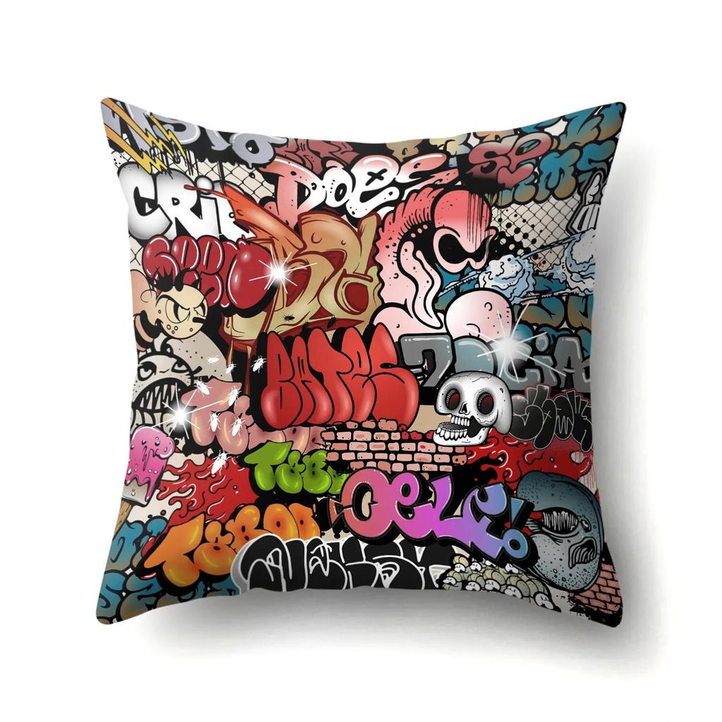 Graffiti Pillowcase Office Cushion Cover Living Room  Lumbar