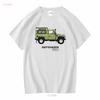 LR Defender 90 Inspired Cotton T Shirt Long or Short Sleeves Vintage Washed Breathable Casual Top For Everyday Wear Slightly