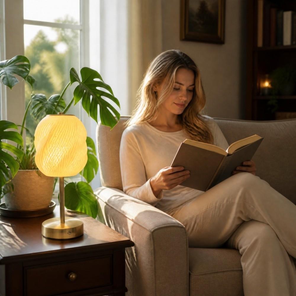 Layered Wave Texture Design 3D Printed Lampshade Exquisite LED Night Light Lampshade Bedroom