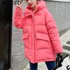 BITCED Women's Mid-Length Winter Waist-Defining Thickened Cotton Coat, Padded Jacket