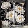 Black White Gold Floral Pattern Curtains Polyester Fabric Suitable Living Room Bedroom Decoration Curtain Machine Washable Perfect For Great