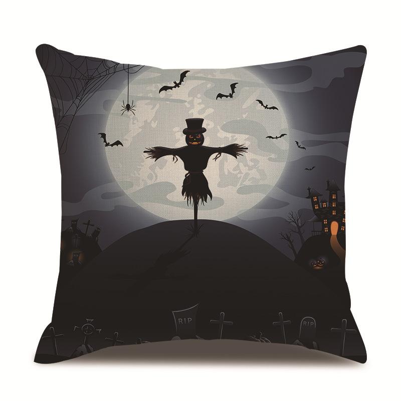 Halloween Linen Pillow Cover Printed Pillow Cover
