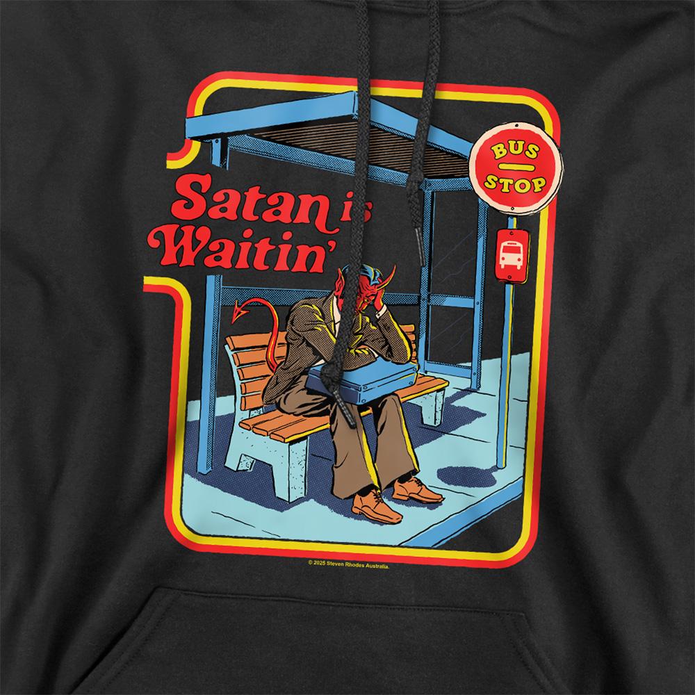Steven Rhodes Unisex Adult Satan Is Waitin Hoodie