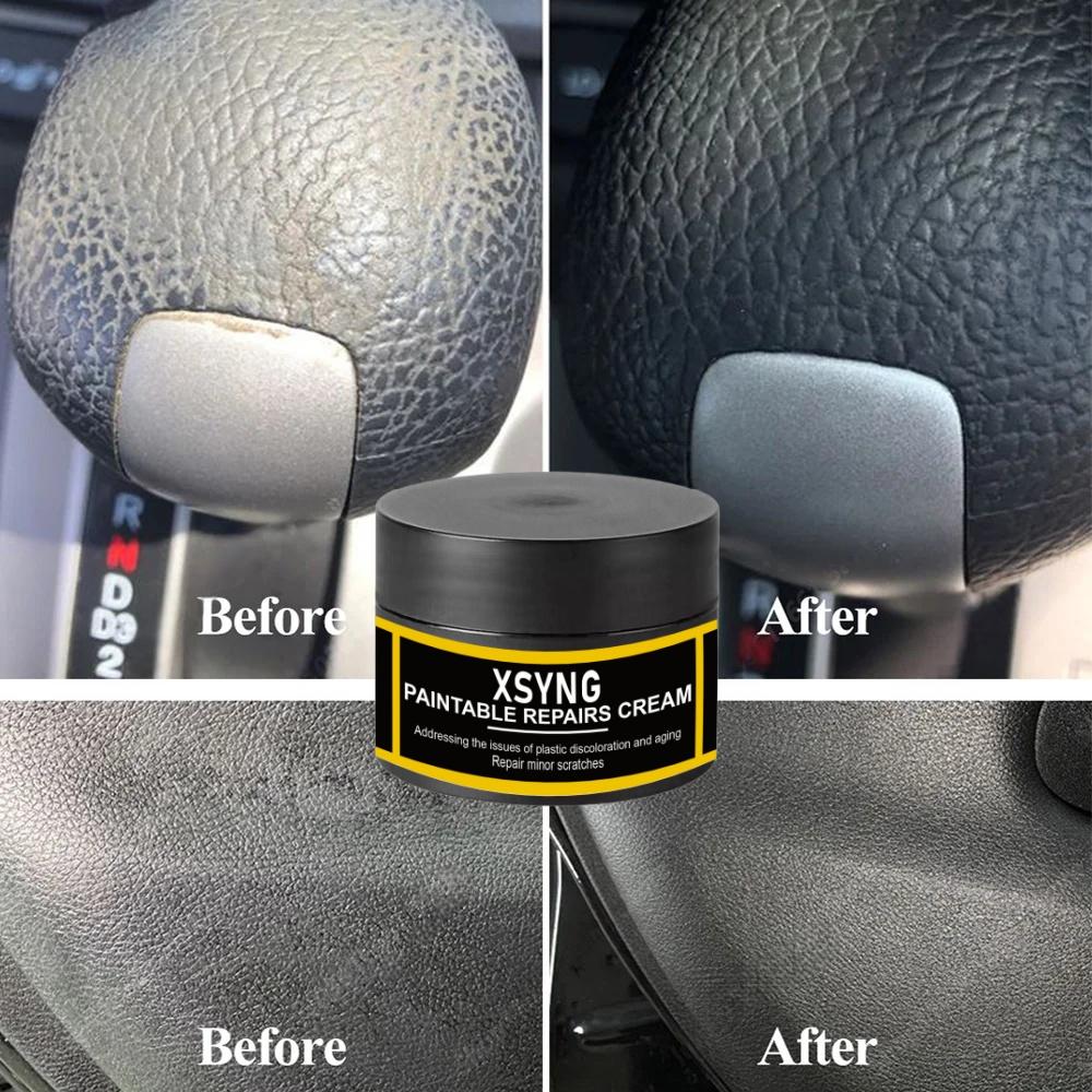 Car Leather Plastic Refurbishment Cream Anti-Scratch Repair Wax Auto Interior Seat Steering Wheel Restorer