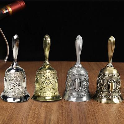 Retro Metal Tone Hand Bell Hand Held Craft Bruiloft Decoratie Alarm Bell