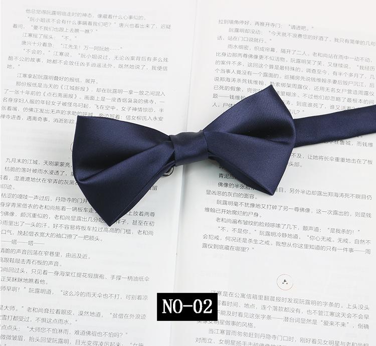 Solid Color Bow Tie Men'S Wedding Groom Banquet Gentleman Photography Shirt Black Burgundy Simple Trendy Bow