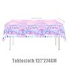 Pink and Purple Theme Children's Birthday Party Tableware Set  Cups and Plates Paper Tablecloth Baby Shower Party Supplies