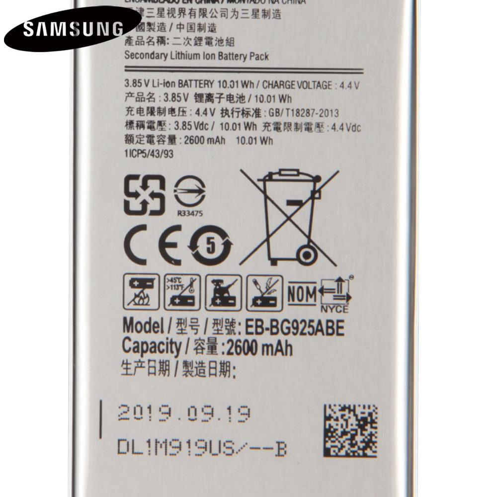 Original Replacement Battery For Samsung GALAXY S6 Edge G9250 G925F G925FQ G925S G925L G925A G925V EB-BG925ABE EB-BG925ABA 2600mAh