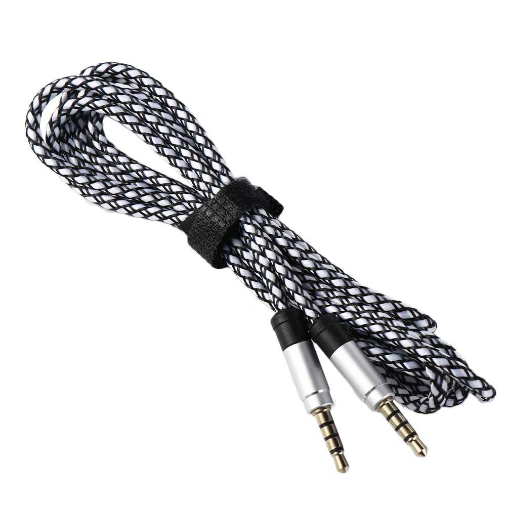 

Auxiliary Line Nylon Braid Stereo Speaker Wire Car AUX Cable Headphone Extension Cord Audio Adapter Cord 3.5mm Audio Cable білий