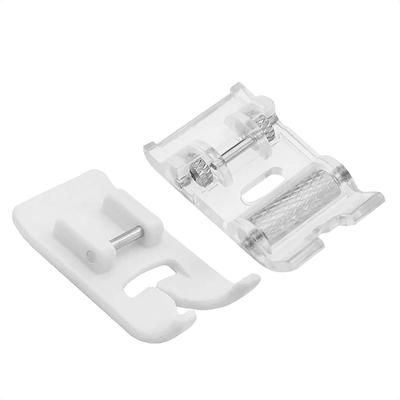 2pcs Roller Sewing Machine Presser Foot Plus Non-Stick Zigzag Presser Foot for Singer Brother Low Shank Sewing Machine