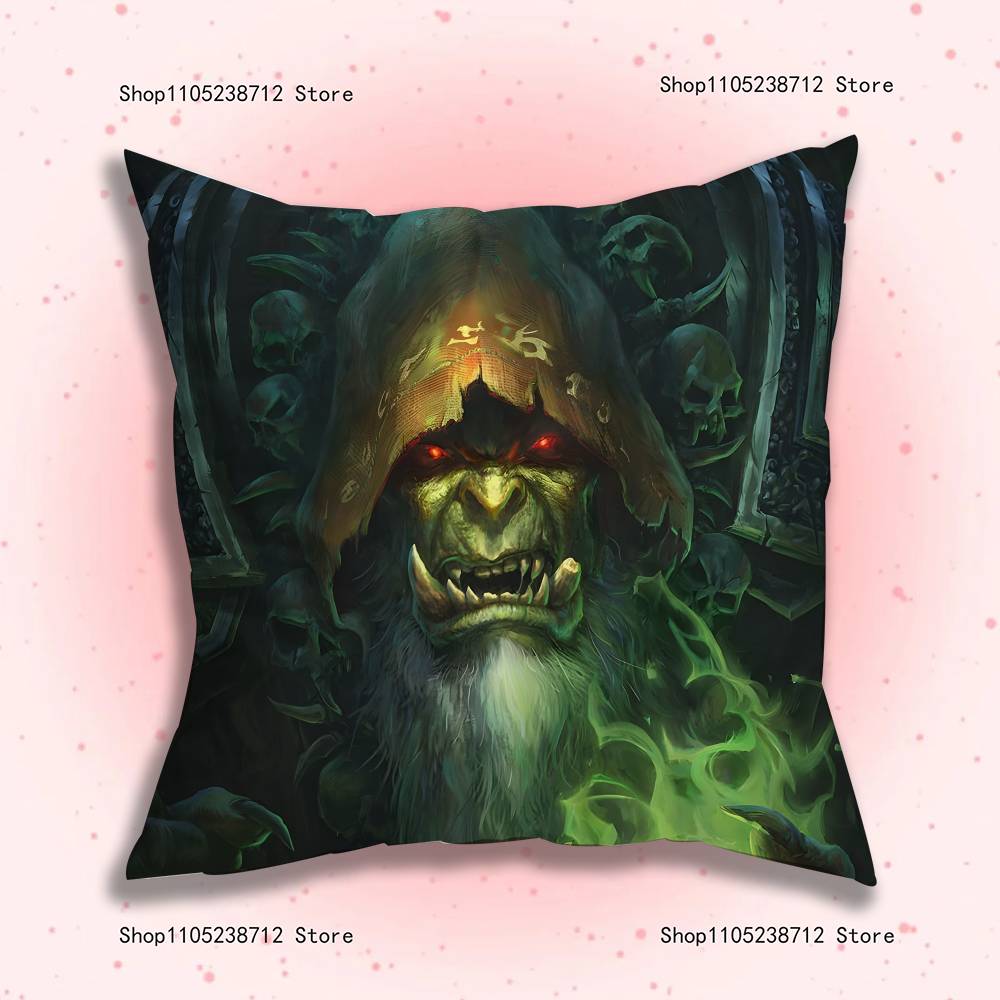 Worlds Of W-Warcrafts Game Pillow Case Plush Fabric Soft Pillowcase Double Sided Print Sofa Cushion Cover Throw
