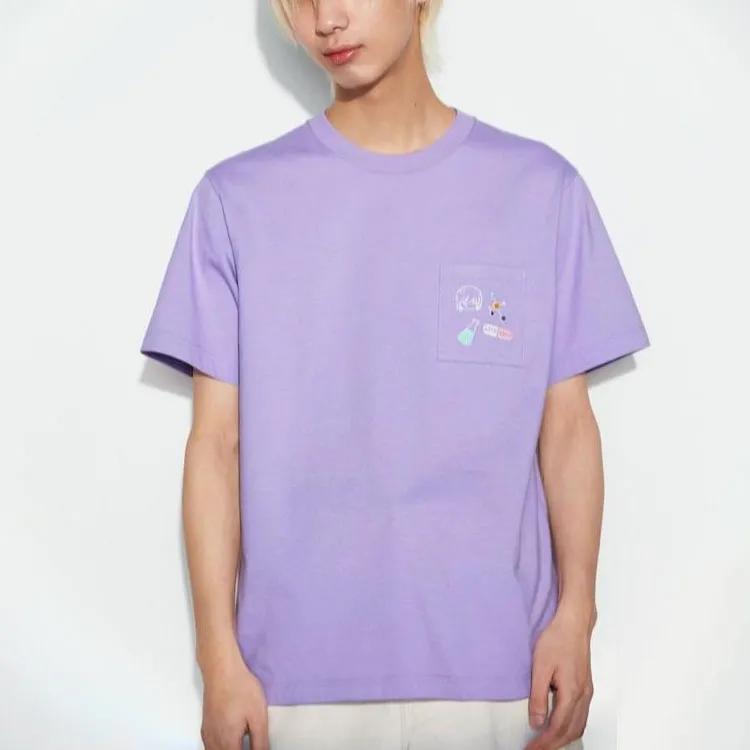 UNIQLO MINGZHENTANKENAN , LIANMINGKUAN T Shirt Unisex Blue Purple (Unisex) T-Shirts 462178 72