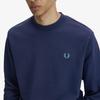 Fred Perry [Baseline] Crewneck Sweatshirt - Tennis Blue/Snow White/Deep Mint Afpm2617535-86A