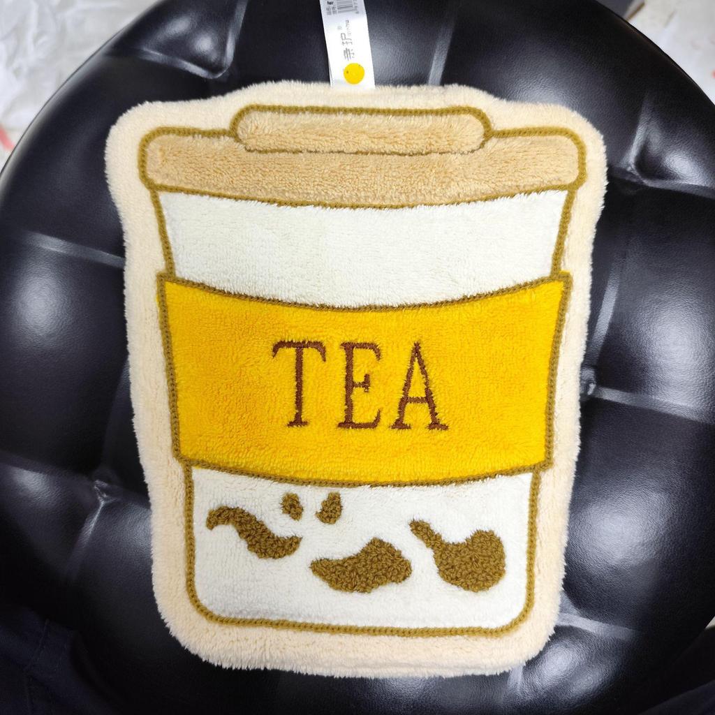 New Cartoon Coffee Series Double-Layer Water-Absorbent Coral Fleece Hand Towel for Kids
