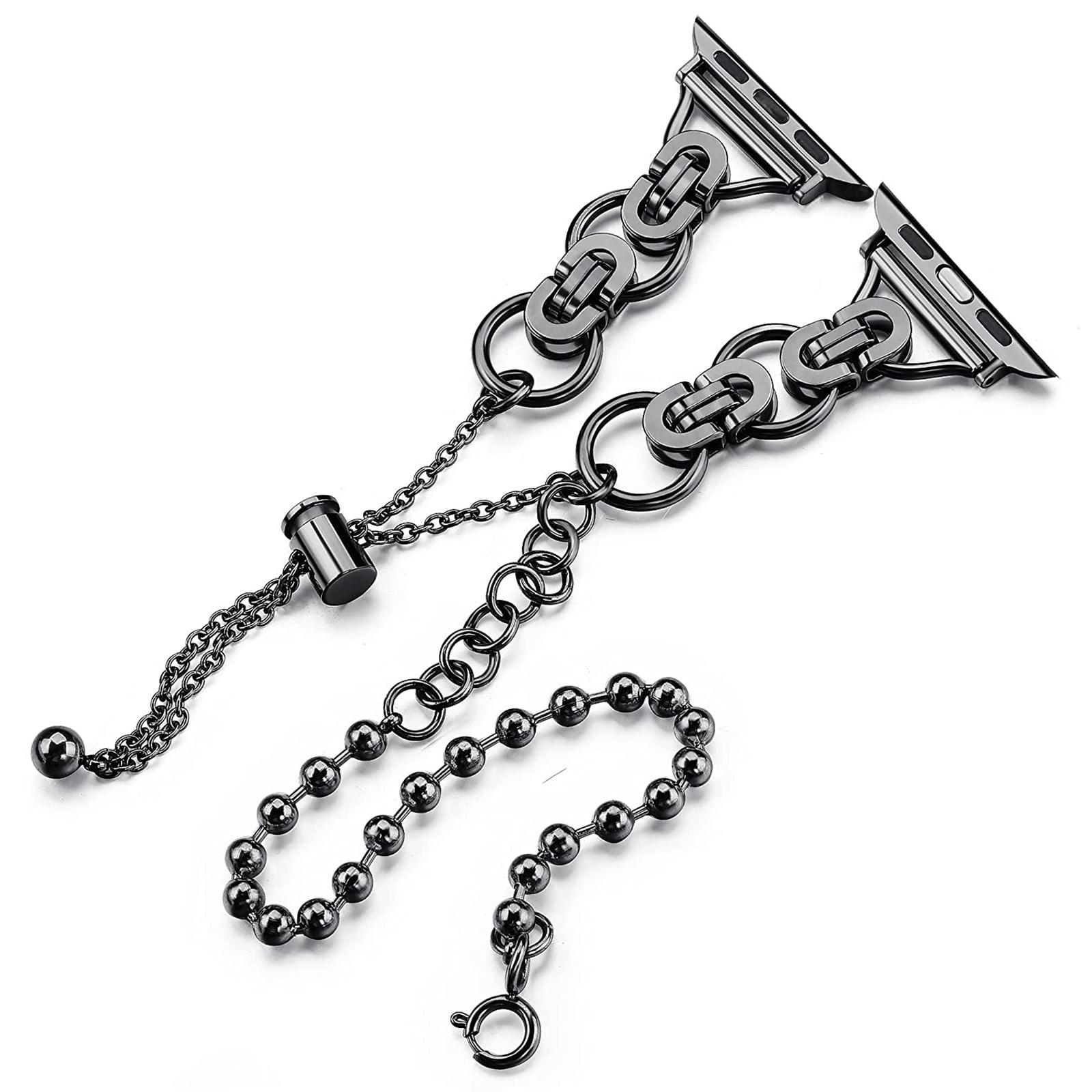 

Металевий ремінець KALEBOL для Apple Watch Series 10 Ultra 9 8 7 SE 6 5 4 3 2 1 46мм 49мм 45мм 44мм 42мм Браслет з намистин для годинника Black