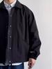 Herren Japanische Retro Locker Geschnittene Coachjacke - Umlegekragen, Vielseitige Unifarbe, Schlichte Frühling/Herbst Arbeitskleidung, Trendiger Uniformstil.