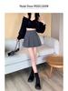 2024 Fashion High Waist Black Pleated A-line Mini Skirt for Women - Spring, Summer, Autumn