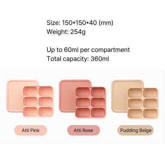 

Atti Rabbit Easy Release Baby Food Cube Multi Silicone Storage Container Square 6 Cavity Atti Pink