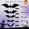 TDHDIKE Halloween Party Supplies & Decorations 140Pcs Realistic PVC 3D Black Scary Bat Wall Stickers for Creepy Home & Indoor Decor DIY Wall Decal