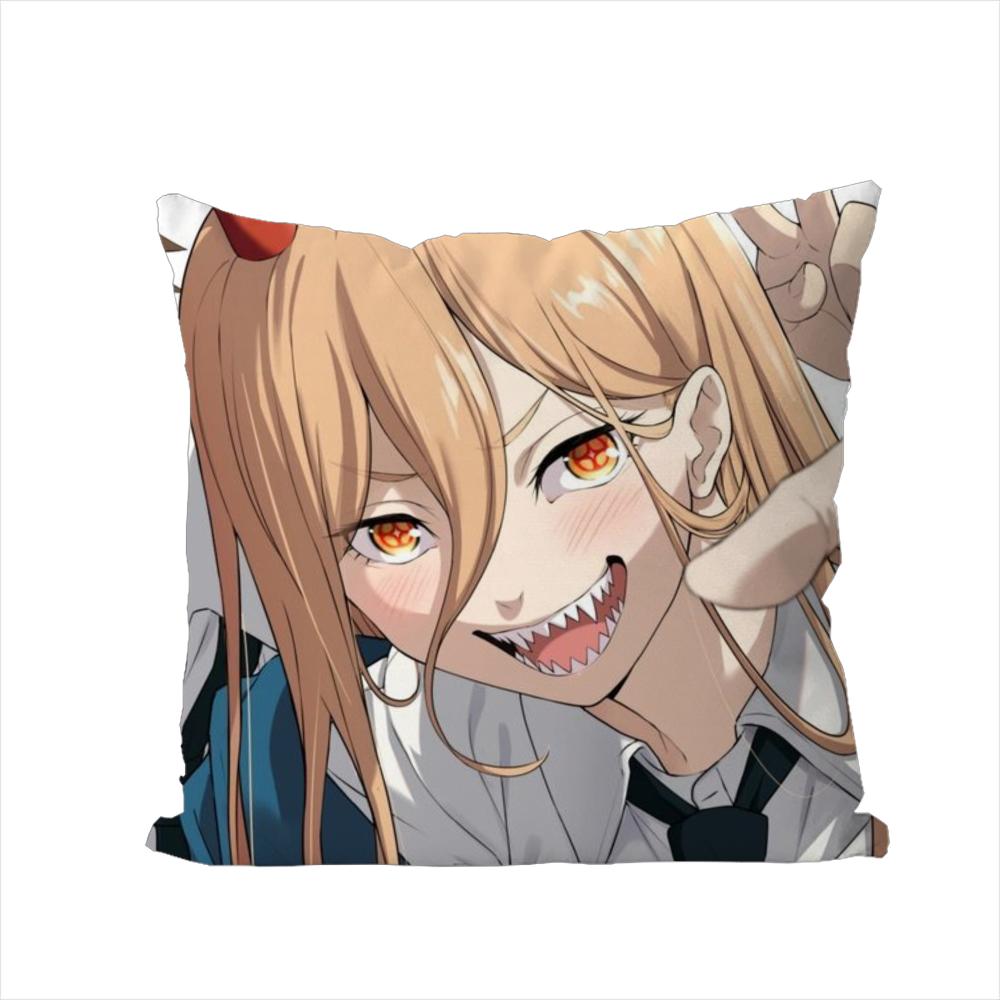 Chainsaw Man Pillow Case For Car Sofa Decorative Home Doublesided Print Plush Square Throw Pillow Cushion Cover