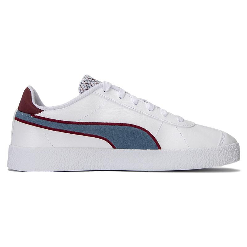 Puma Club Retro Prep Leather Comfortable Casual Low-Top Sneakers Unisex sneakers White Blue Purple 389404-01