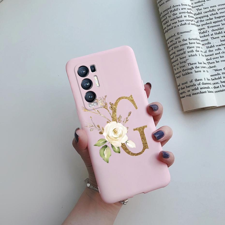 For OPPO Find X3 Neo Phone Case CPH2207 Cute Letters Soft Silicone Bumper Cover For OPPO Find X3 Neo Reno 5 Pro Plus Case Fundas