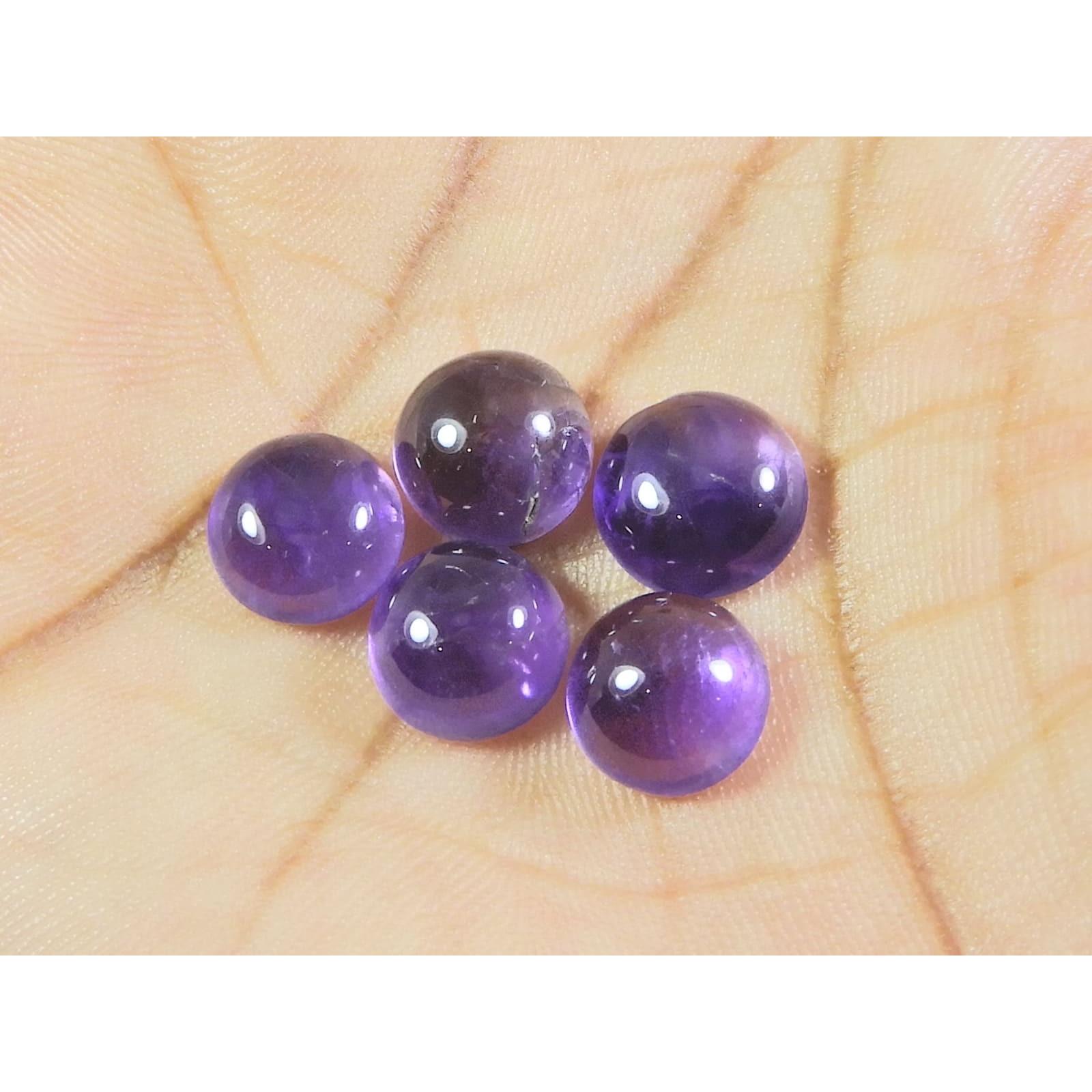 

Кольцо с натуральным аметистом 9 мм Размер Круглый кабошон Свободный драгоценный камень Лот 5 шт. 15 карат. А-433