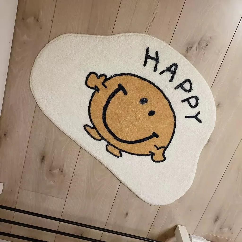 Simple Flower Pattern Carpet Comfortable And Warm Bedside Rug For Bedroom, Entrance Floor Mat, Home Decoration