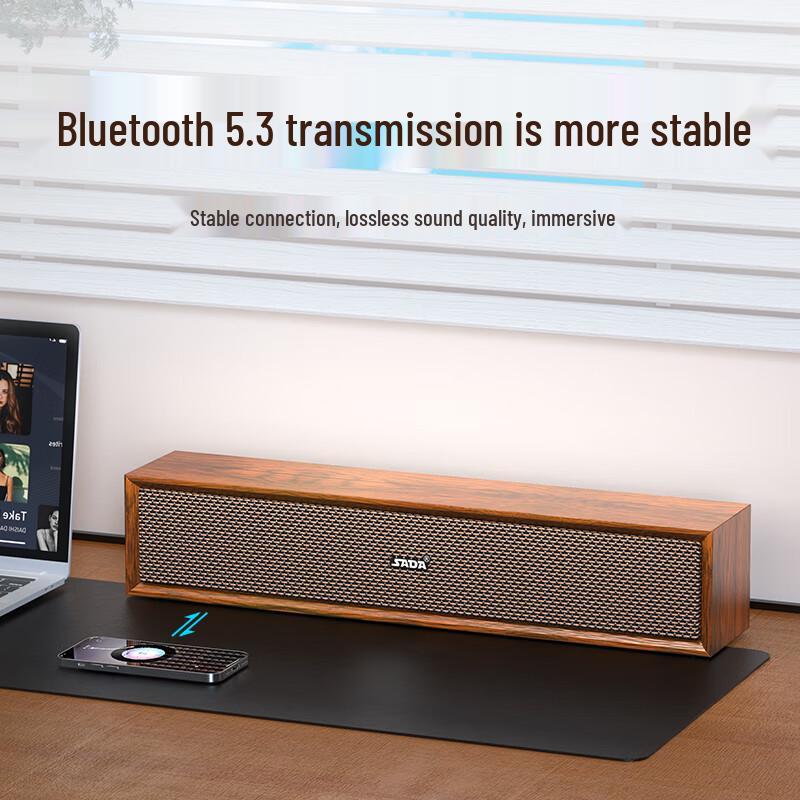 SADA V-191 Wooden Computer Speaker (Bluetooth/USB)