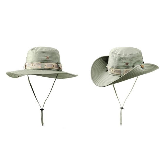 Summer Cap Useful Washable Decorative Curled Edge Wide Brim Men Sun Hat Outdoor