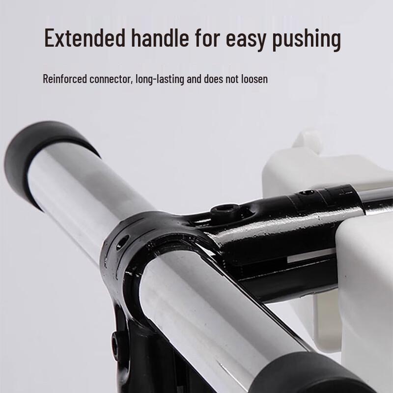 Mobile Stainless Steel Mop and Broom Organizer