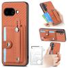 For Google Pixel 9a Case Carbon Fiber Texture Leather Phone Back Cover with Card Holder