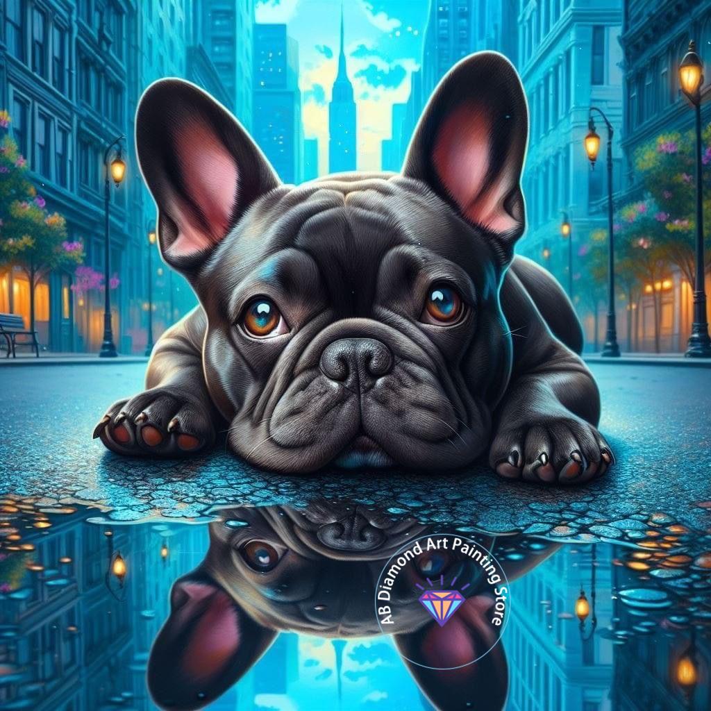 Cute French Bulldog Animal Diamond Painting Kit 5D DIY Dog Diamond Embroidery Cross Embroidery Handmade Art Gift Home Decoration