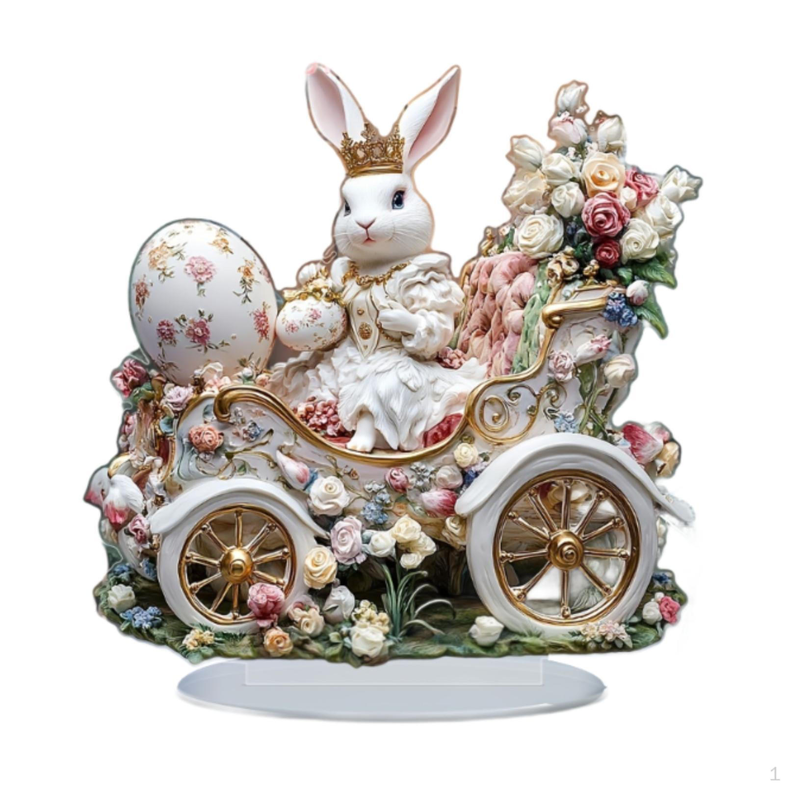 

2D пасхальный кролик яйцо украшение акриловый знак коллекционные предметы подарок другу плоский настольный орнамент для Style F