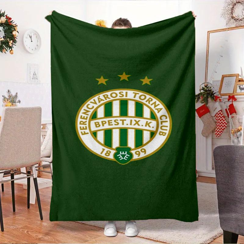Ferencvaros TC Fußballverein Decke Outdoor Flanelldecke für Camping, Wandern, Gartenpartys, Picknick-Zubehör, Geschenk für Familie und Freunde