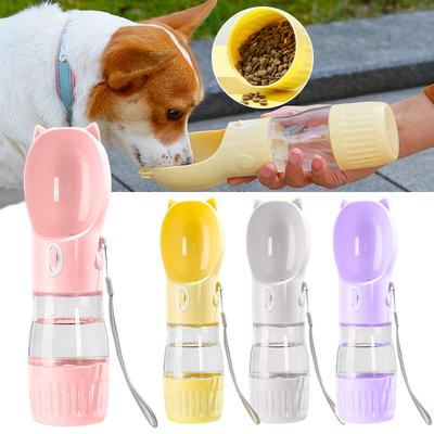 380ML Evcil Köpek Su Şişesi Küçük Orta Boy Köpekler için Mama Kabı 2'si 1 Arada Seyahat Yavru Kedi Su Kabı Açık Hava Yorkie İçme Malzemeleri