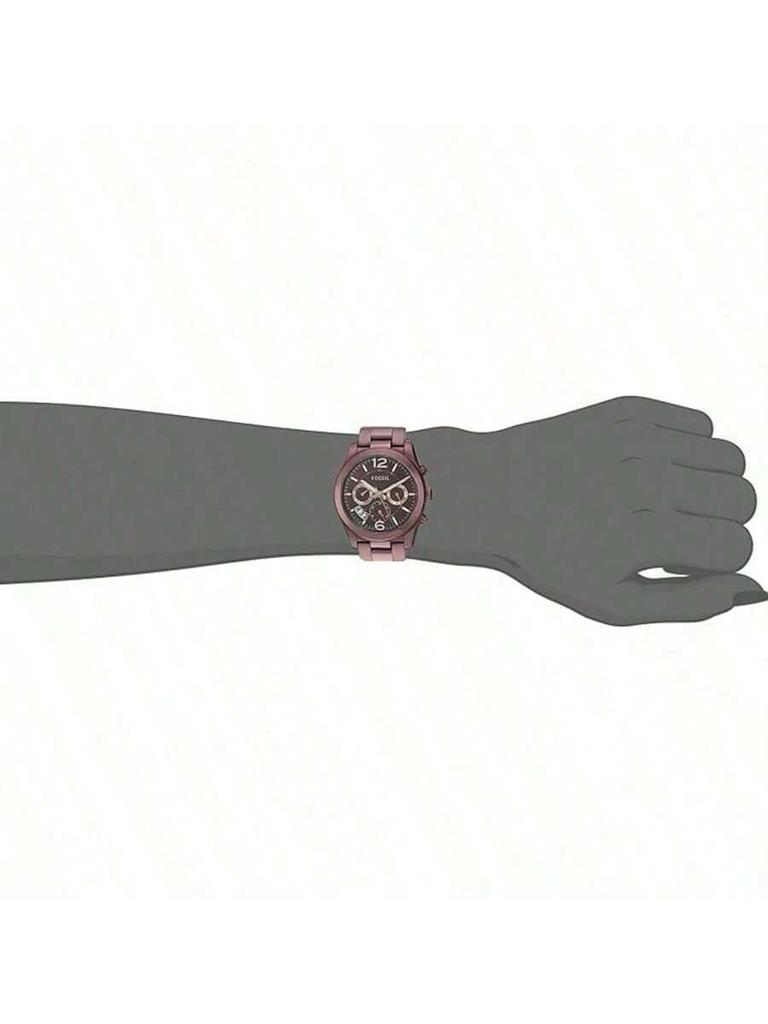 Brown Stainless Steel 3-Eye Multi-Function Week & Date Business & Leisure Quartz Watch Waterproof for Women ES4110