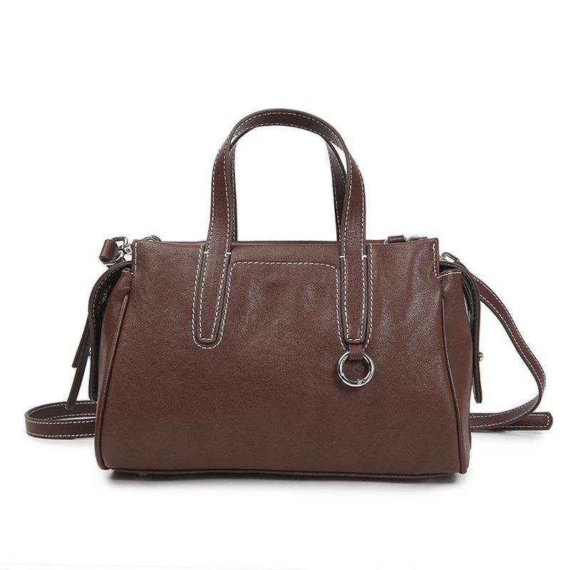 2024 Women's Retro Cowhide Shoulder Messenger Bag - High-End, Large Capacity Commuter Handbag