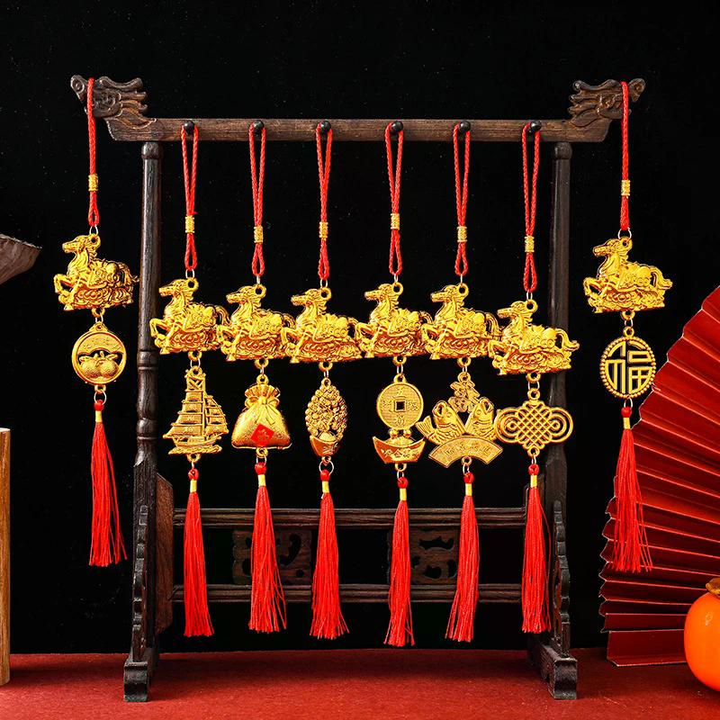 1/8Pcs 2026 Year Of the Horse Wall Hanging Ornament Chinese New Year Lucky Decor Accessories Housewarming Small Pendant Gifts