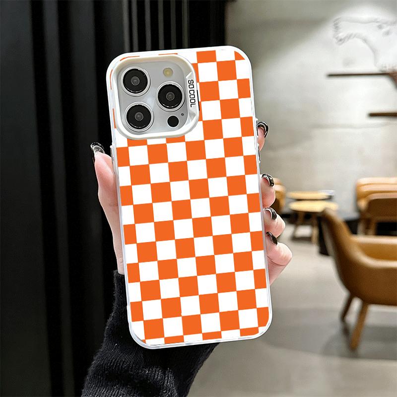 Retro Classic Chess Board Grid Shockproof Phone Case for iPhone 17 Air 16 16E 15 Pro Max 14 Plus 13 Mini 12 Back Cover Anti Fall