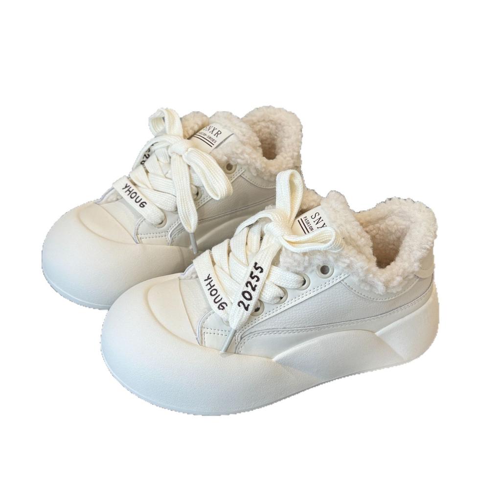 Vastagtalpú női új sokoldalú tejfölös szoknyás kenyércipő női eredeti alkalmi nagyfejű pamutcipő