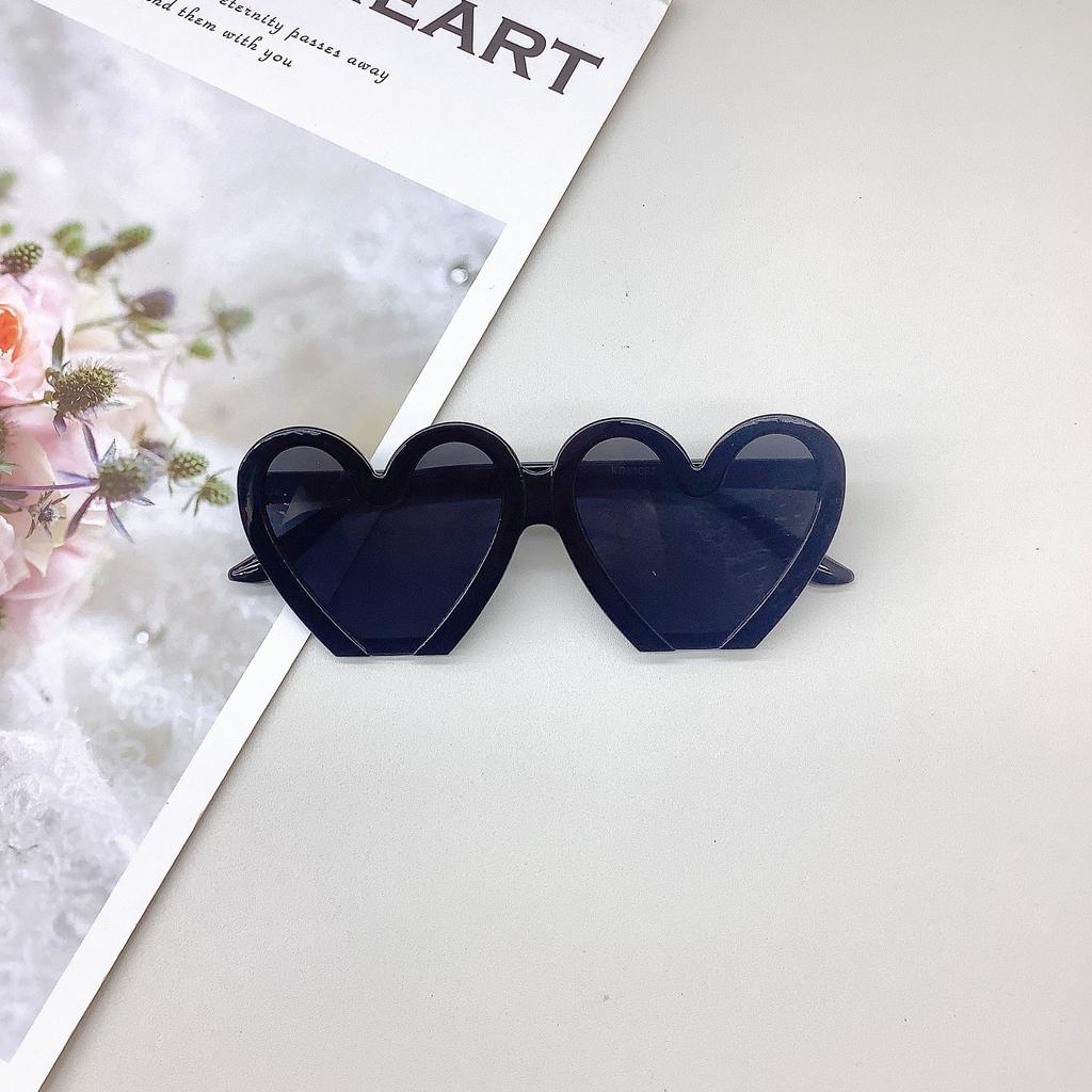 Retro Love Round Frame Children'S Sunglasses Eye Protection Sunshade Sun Protection Uv Protection Girls Sunglasses Boys Glasses