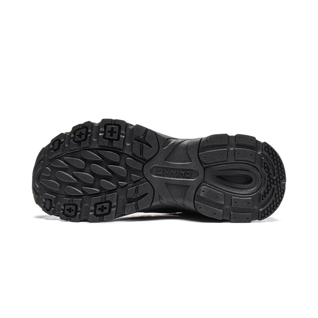 Li Ning Cushioning Slip Resistant Abrasion Resistant Breathable Support Lightweight Low top Casual Shoes Men's Black AGLW003-3