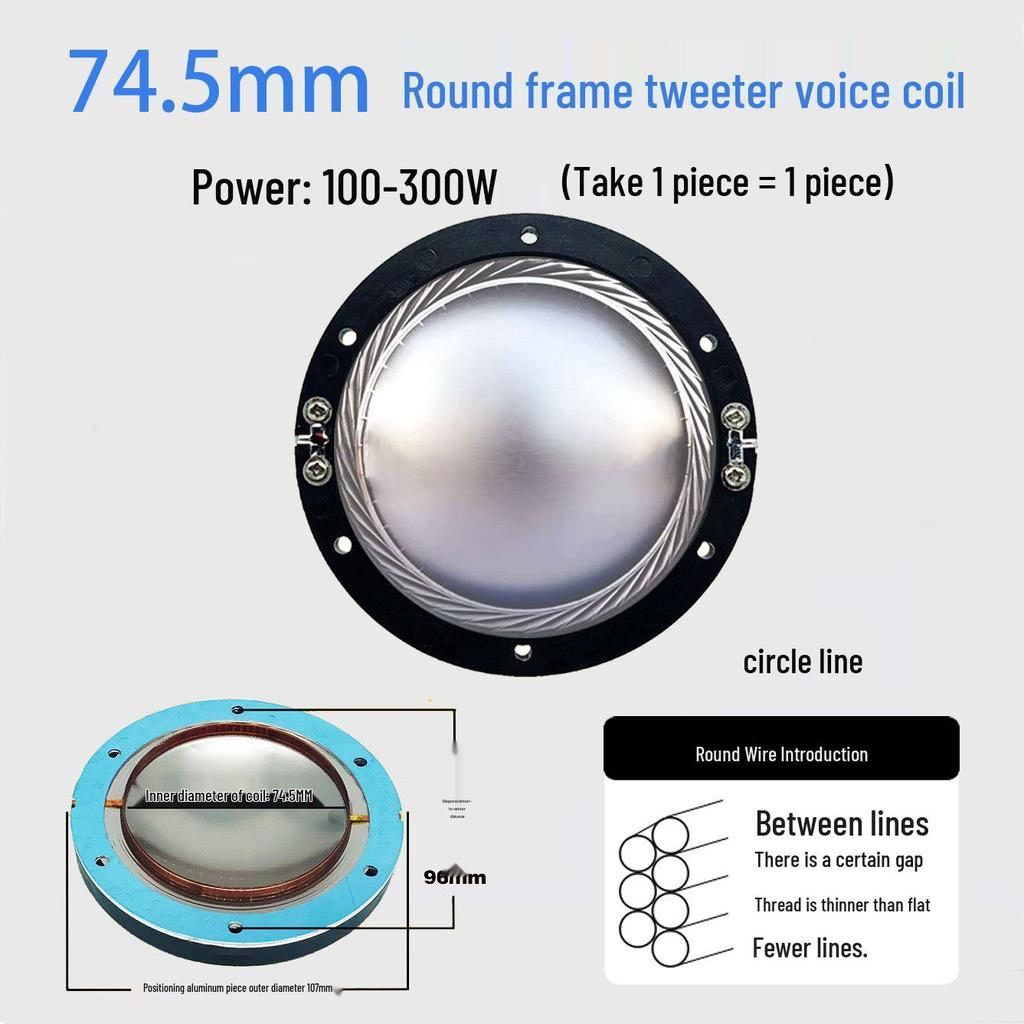 High-Frequency Voice Coil Diaphragm Repair Parts: 25-75 Core Round Flat Wire