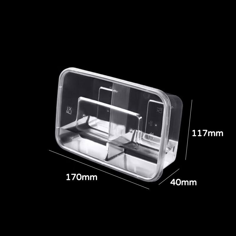 Tongyuan Disposable Rectangular 2-Compartment Meal Boxes with Lids