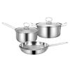 Induction Cooktop Stainless Steel 3-Piece Set: Soup Pot, Cooking Pot, Cutlery for Outdoor Camping