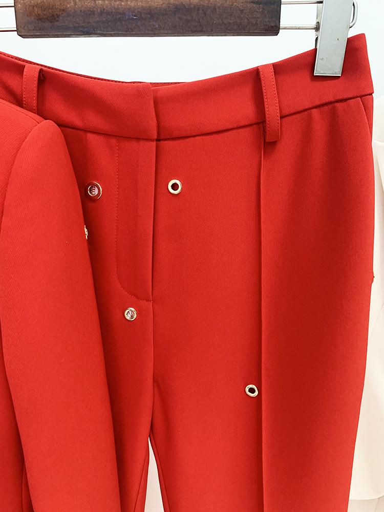 High Street Fashion Spring 2026 Metal Hole Single-Button Suit & Trousers Set