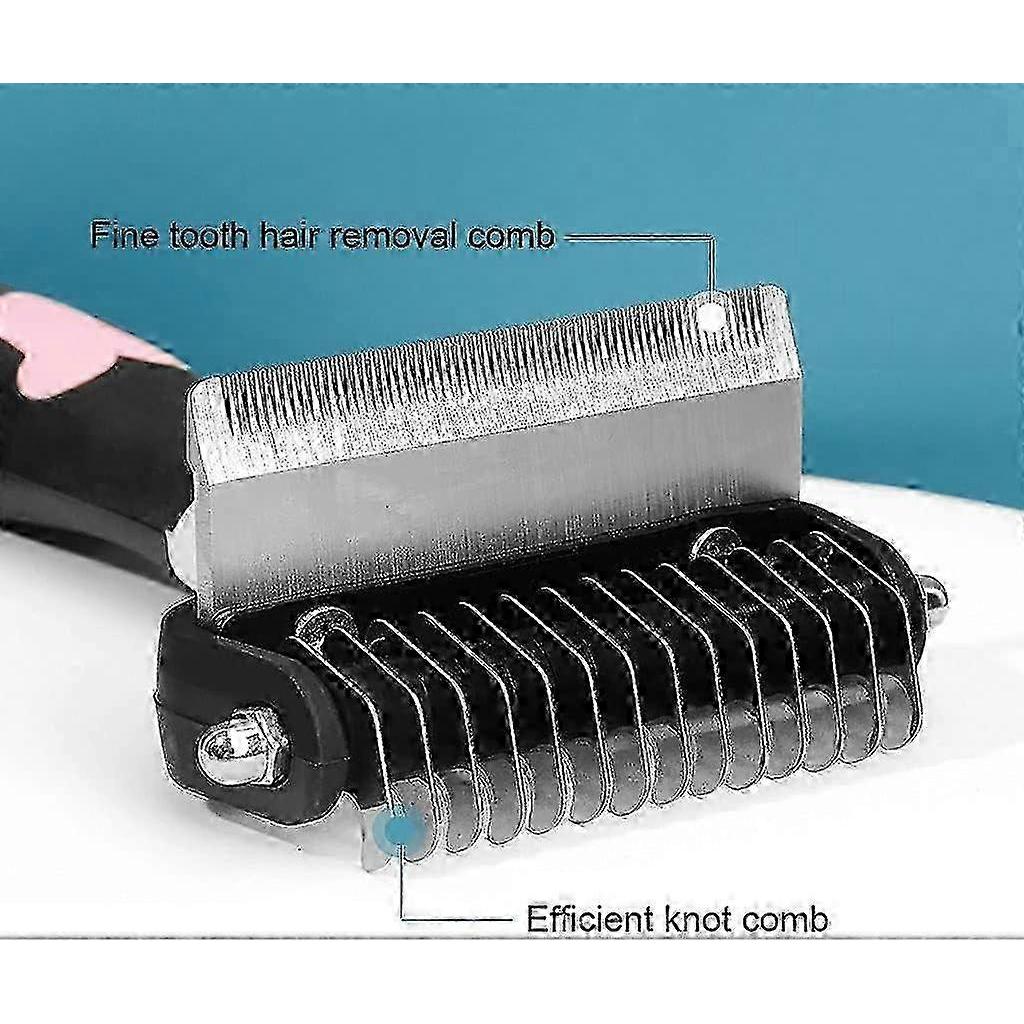 2025 Professional Undercoat Rake Brush for Dogs Cats, PainFree Pet Grooming Rake, Removes Loose Hair