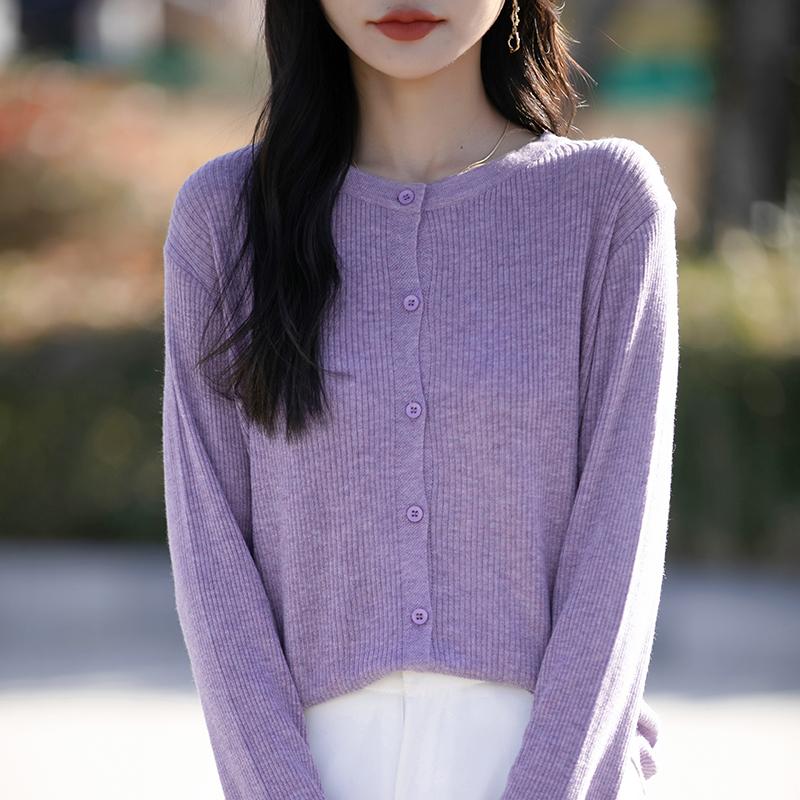 

Женский легкий кардиган из 50% шерсти и 50% шелка Mulberry — универсальный трикотаж на все 4 сезона для комфорта и стиля в любое время года XL фиолетовый