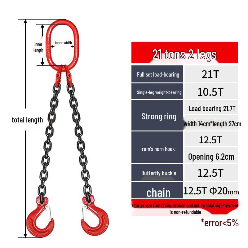 G80 Manganese Steel Chain Sling with Hook and Shackle for Lifting and Overhead Crane Operations